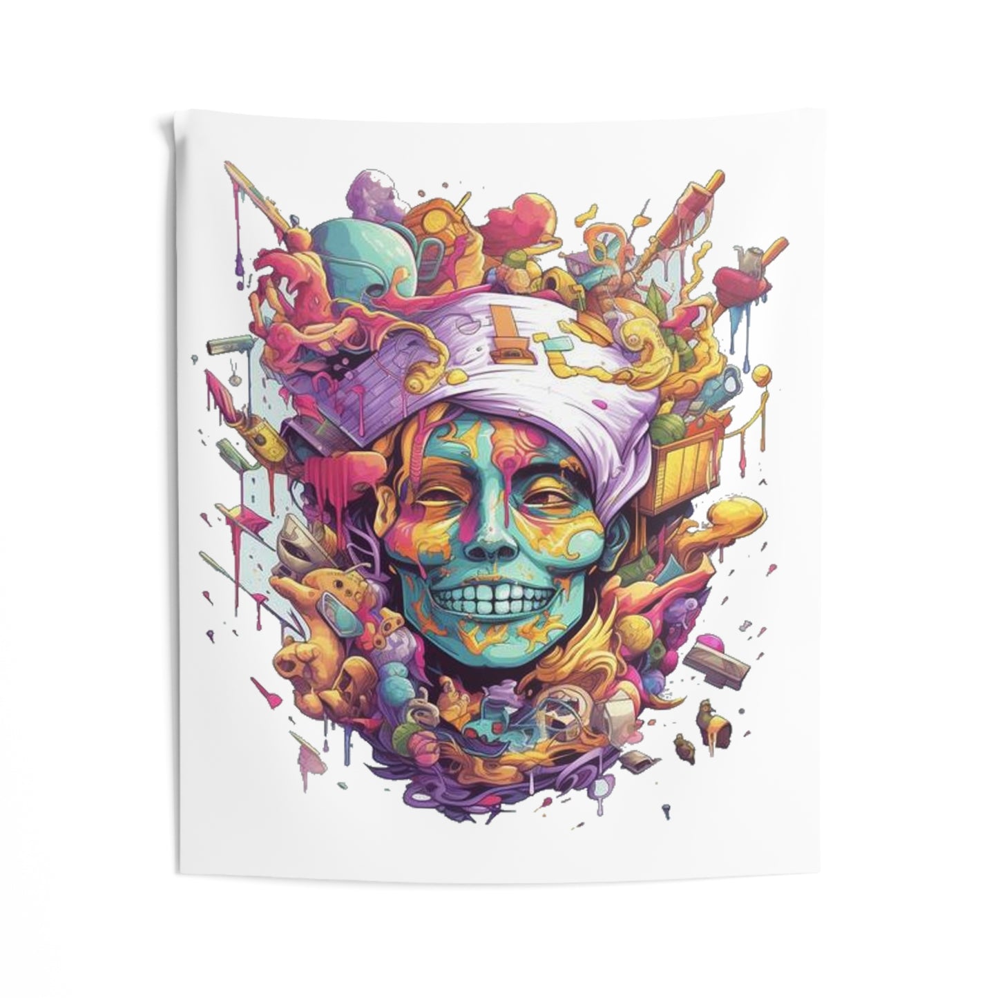 crazy melting trippy colorful Indoor Wall Tapestries