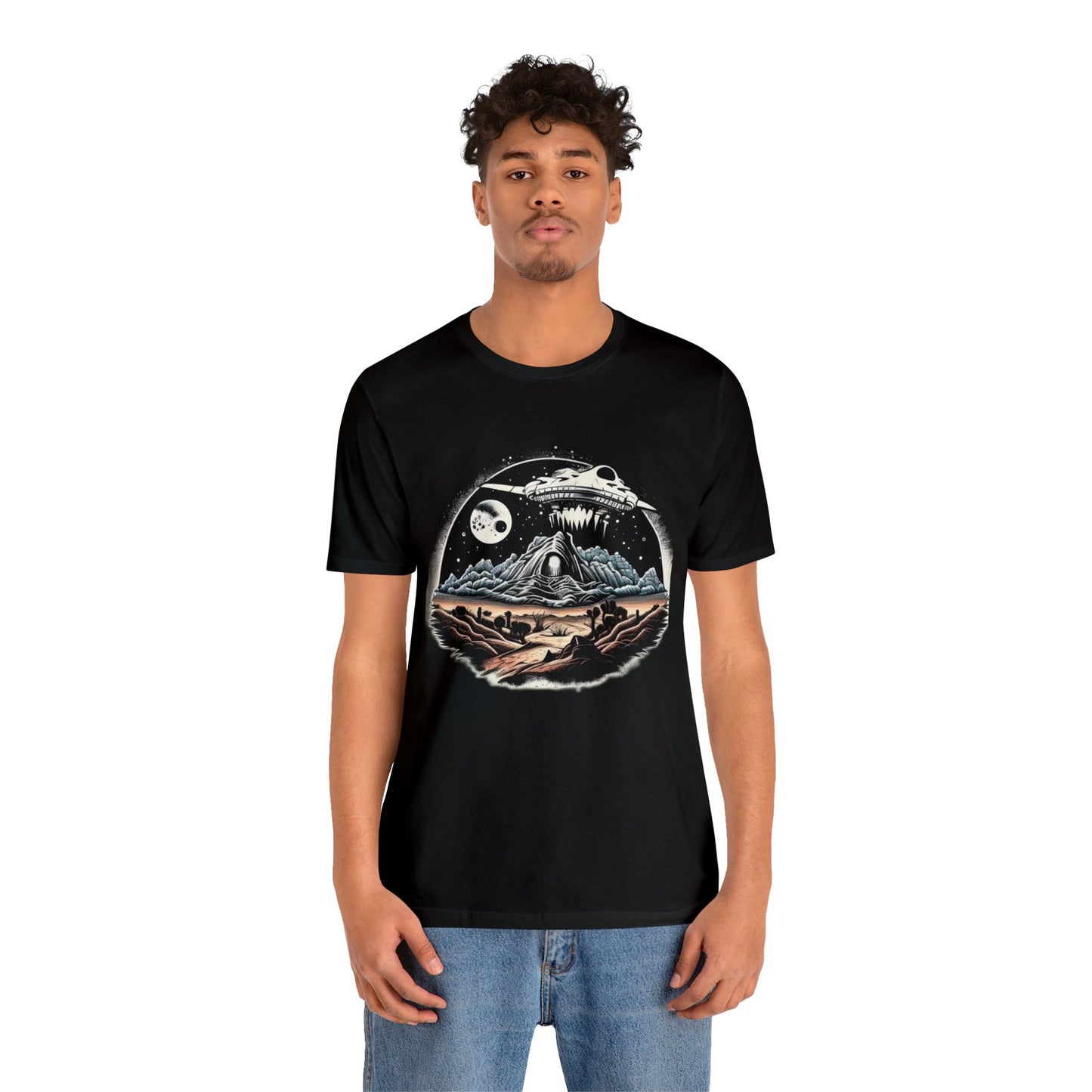 space ship trippy Unisex Jersey Short Sleeve Tee