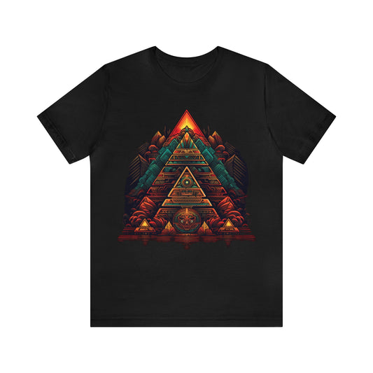 sacred geometry pyramid colorful Unisex Jersey Short Sleeve Tee