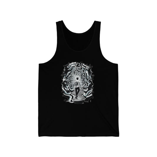 black and white void trippy Unisex Jersey Tank