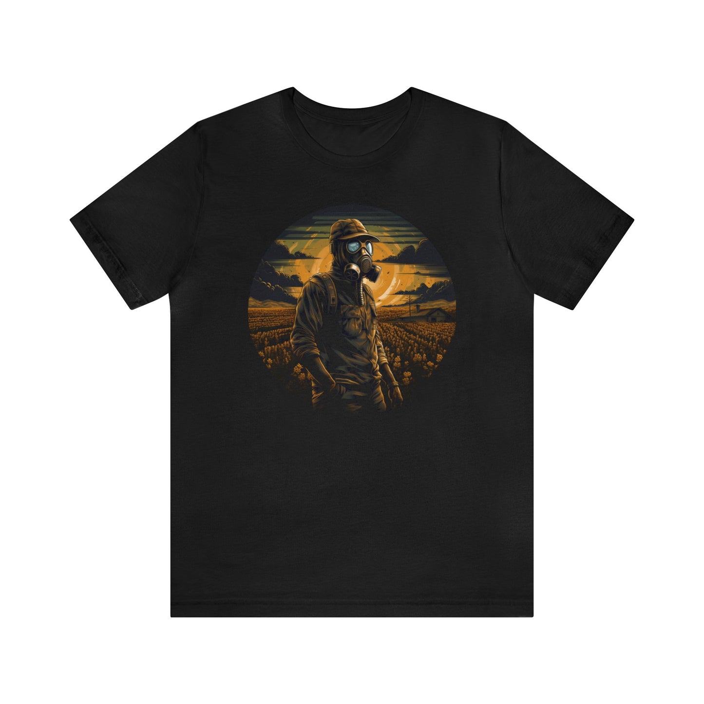 gas mask apocalyptic farmer Unisex Jersey Short Sleeve Tee