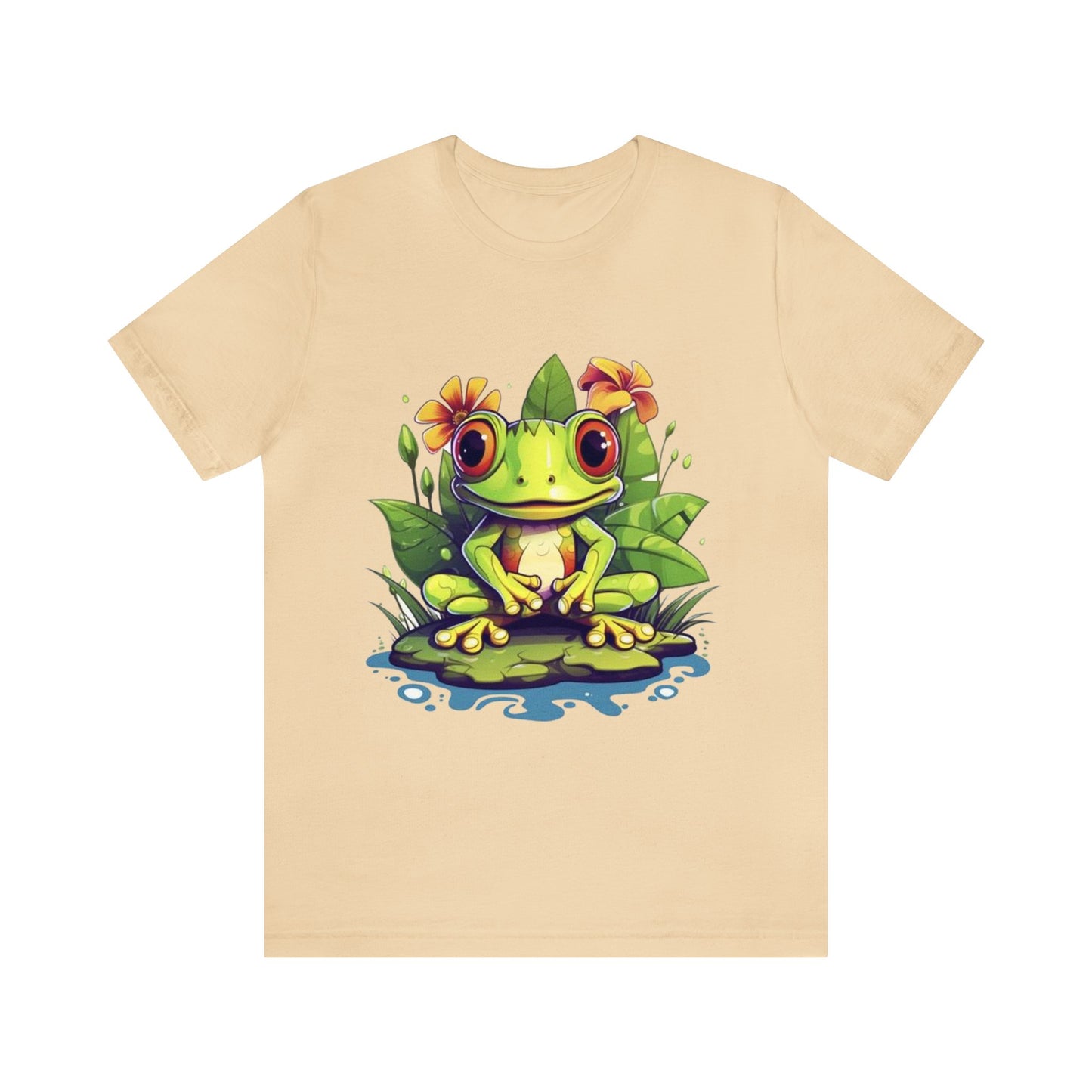 cute frog Lilly pad Unisex Jersey Short Sleeve Tee