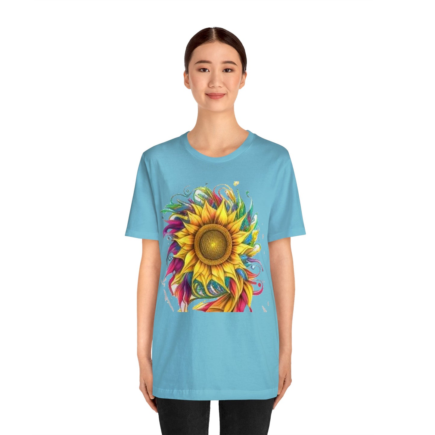 sunflower swirl colorful trippy Unisex Jersey Short Sleeve Tee