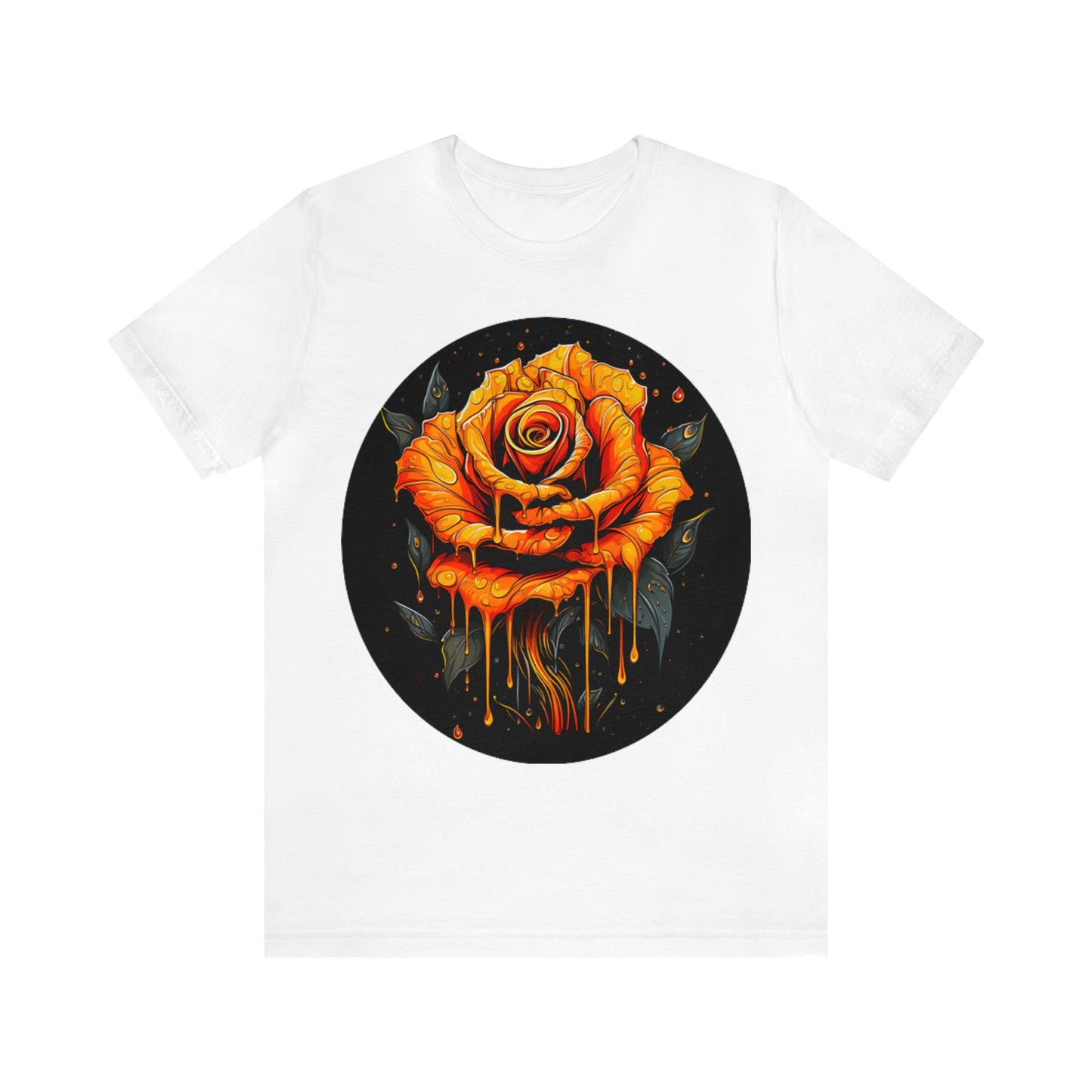 melting orange rose colorful trippy Unisex Jersey Short Sleeve Tee