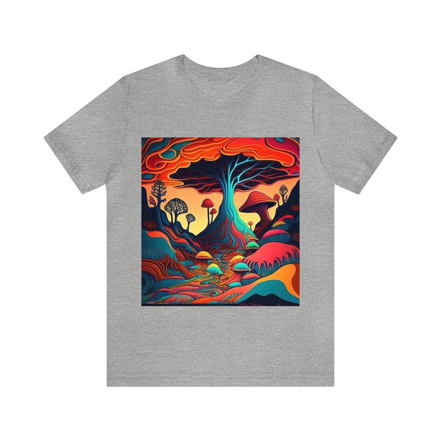 mushroom scenery trippy Unisex Jersey Short Sleeve Tee