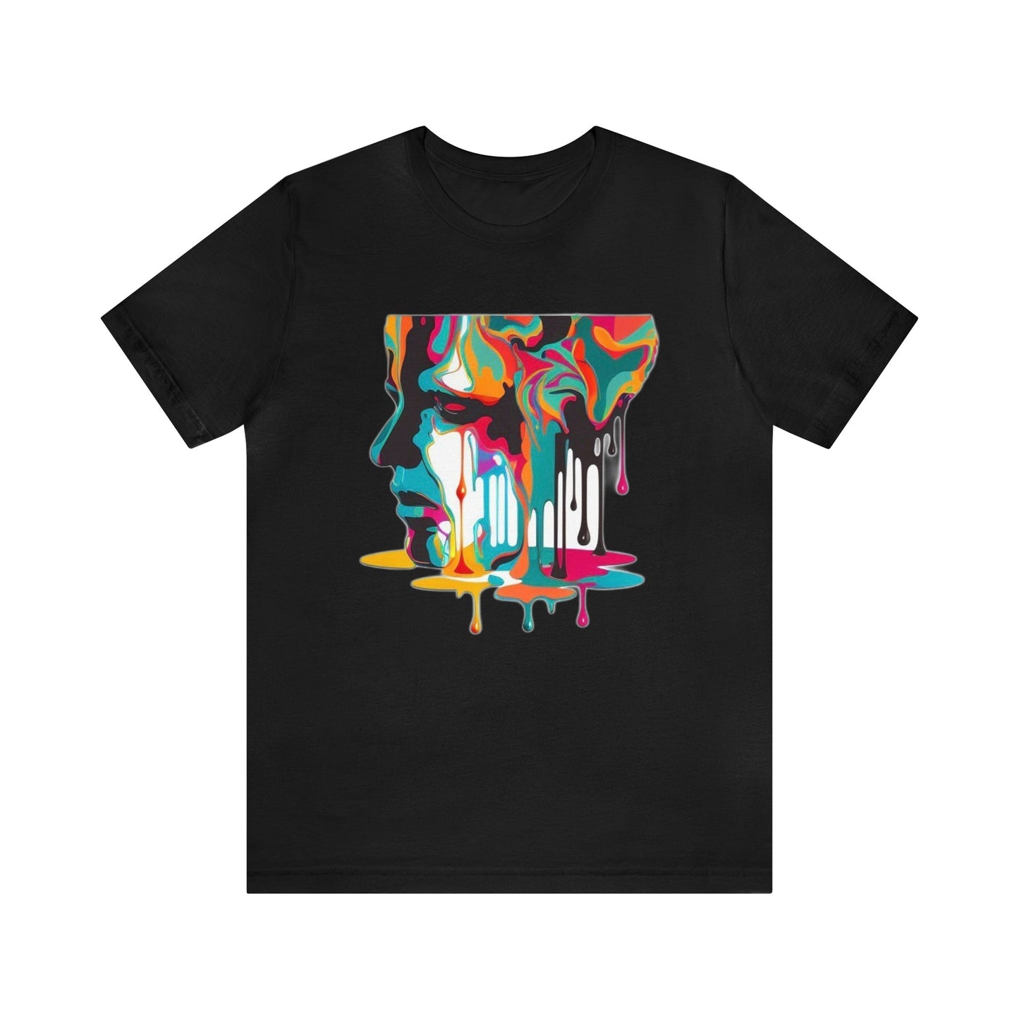 melting face colorful trippy Unisex Jersey Short Sleeve Tee