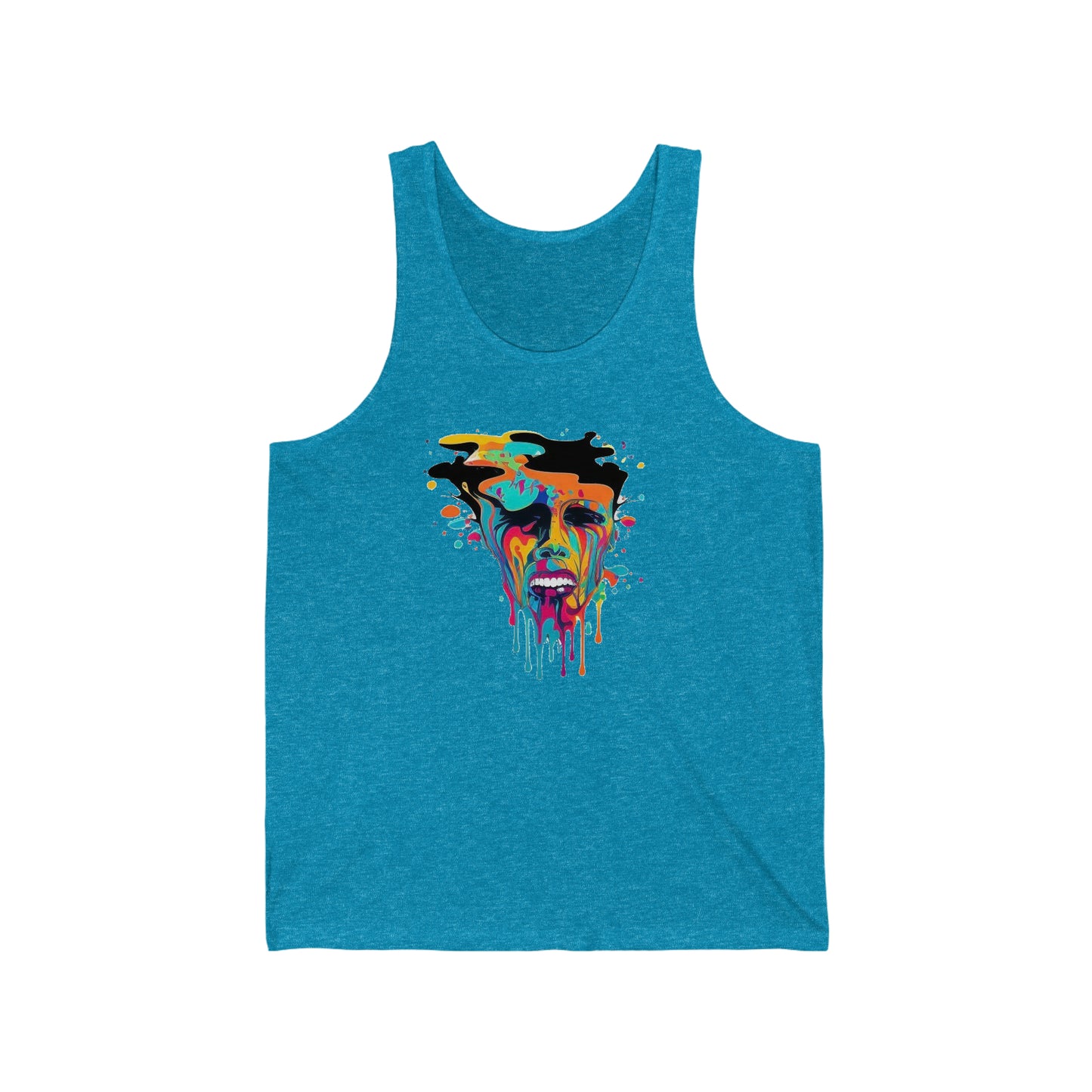 melting face colorful trippy Unisex Jersey Tank