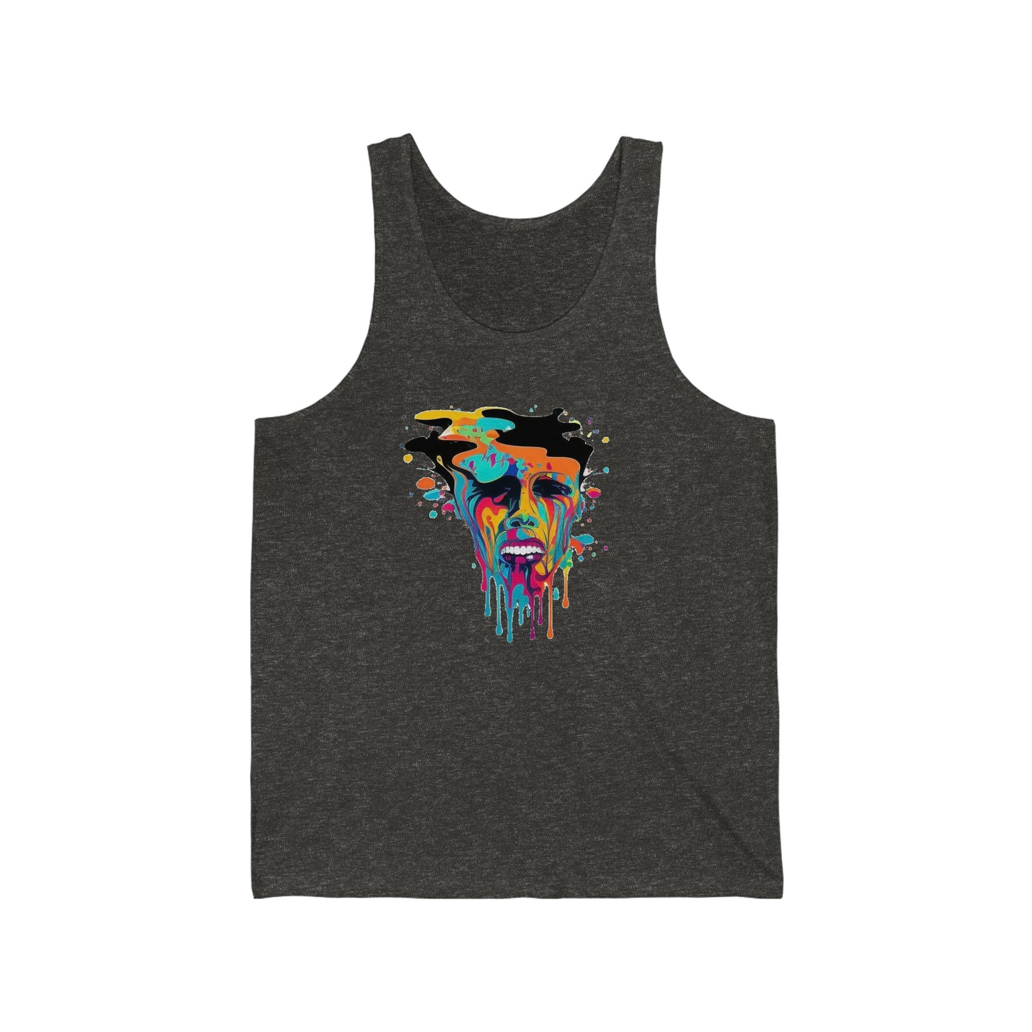 melting face colorful trippy Unisex Jersey Tank