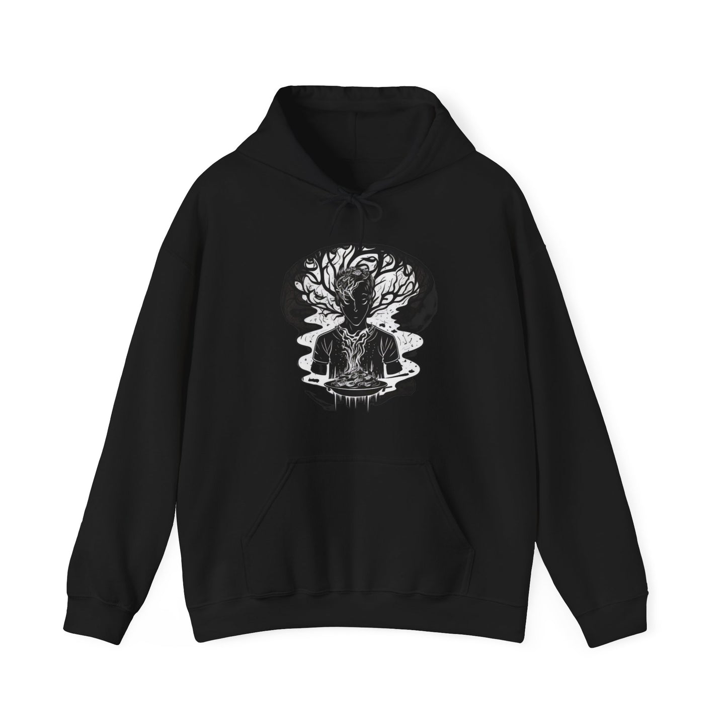 introspective black and white Unisex Heavy Blend™ Hooded Sweatshirt