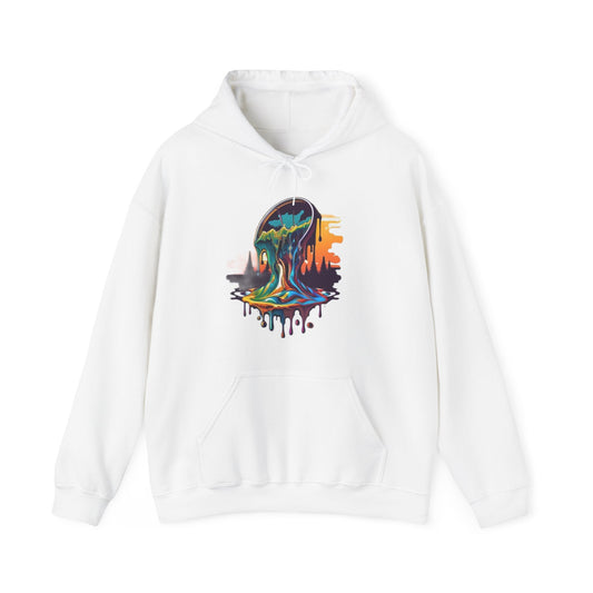 melting clock trippy colorful Unisex Heavy Blend™ Hooded Sweatshirt