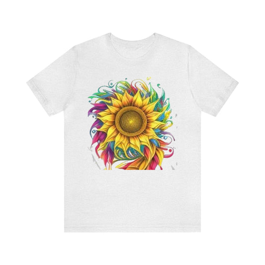 sunflower swirl colorful trippy Unisex Jersey Short Sleeve Tee