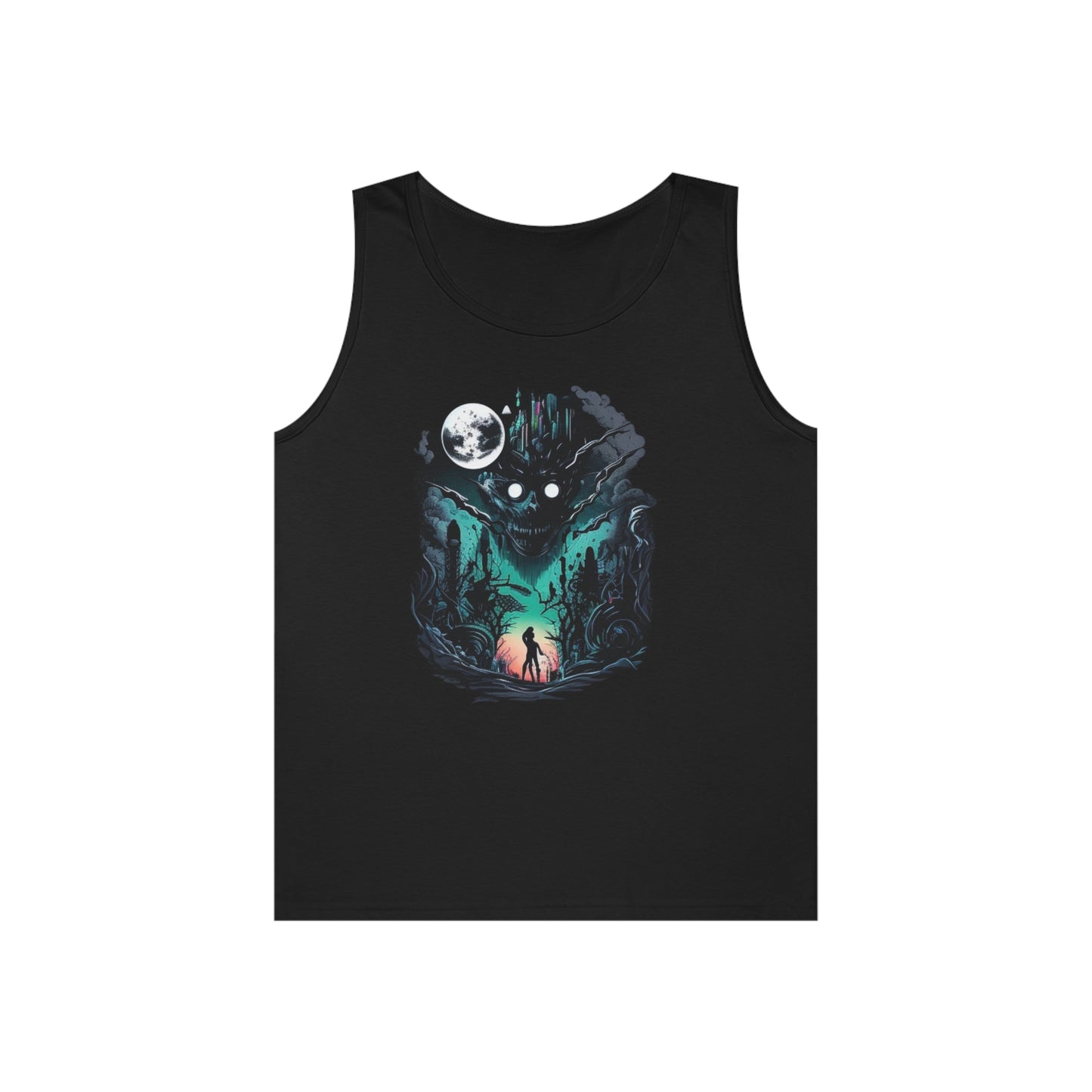 inner demons journey night trippy Unisex Heavy Cotton Tank Top