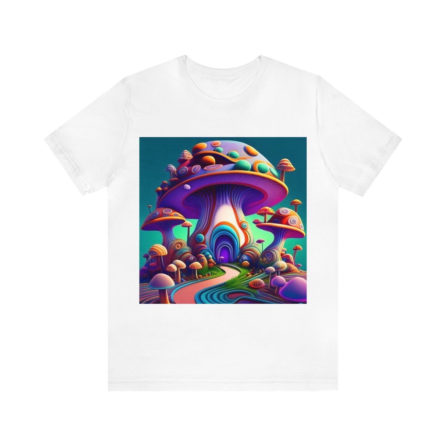 colorful trippy mushroom Unisex Jersey Short Sleeve Tee