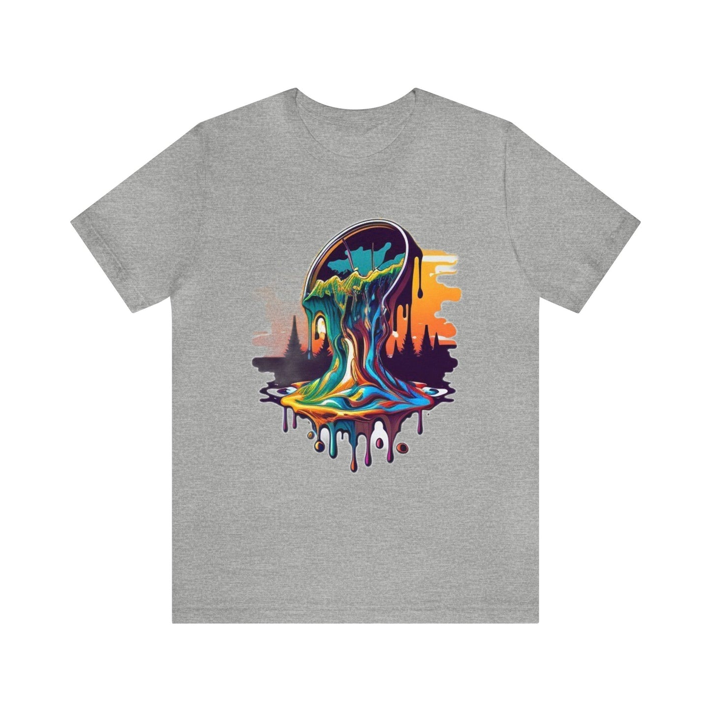 melting clock trippy colorful Unisex Jersey Short Sleeve Tee