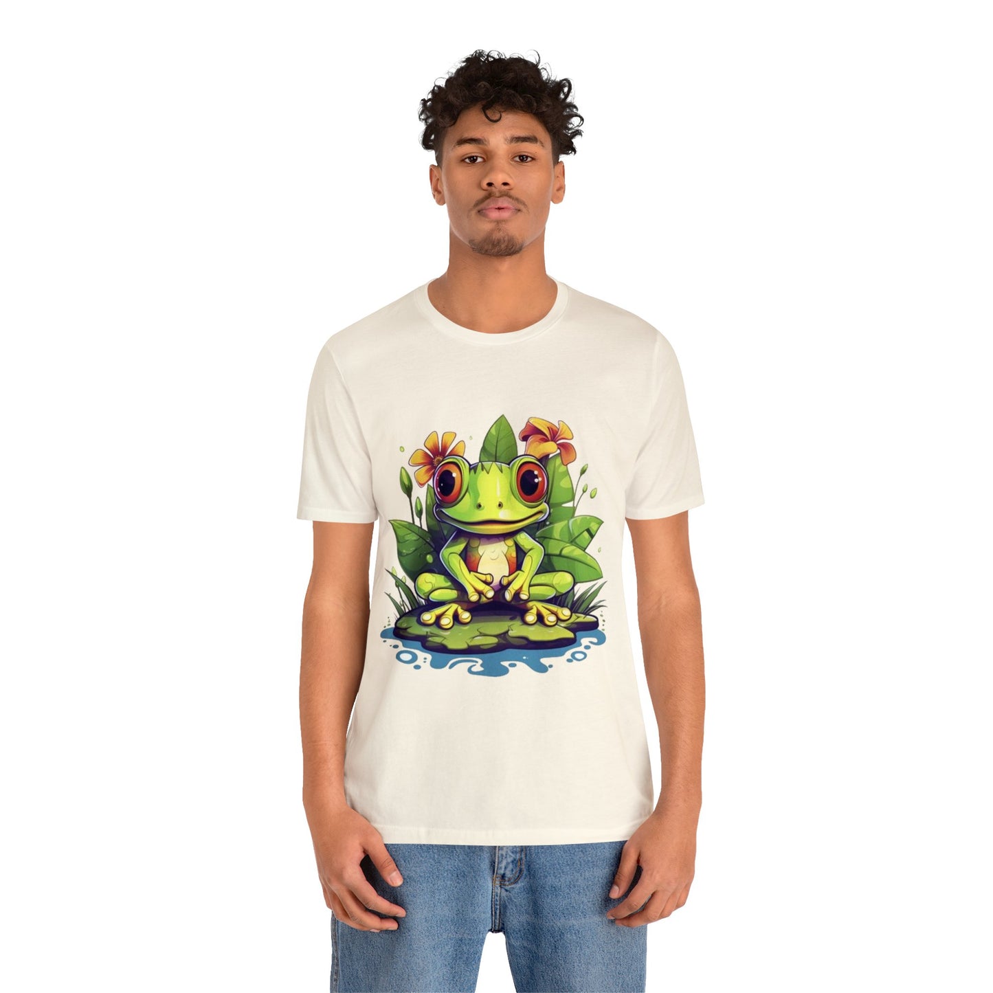 cute frog Lilly pad Unisex Jersey Short Sleeve Tee