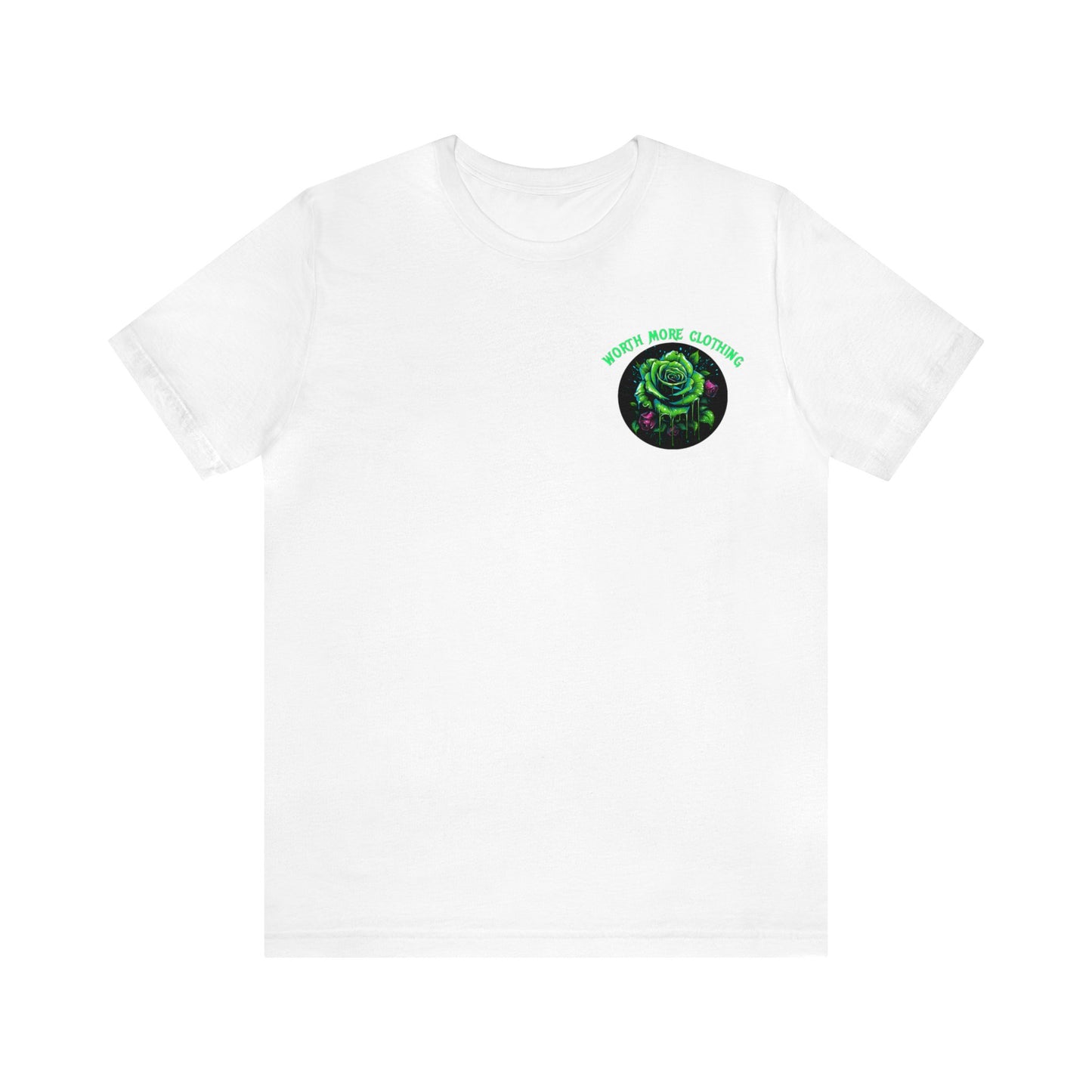 worth more clothing green goddess and rose Unisex Jersey Short Sleeve Tee