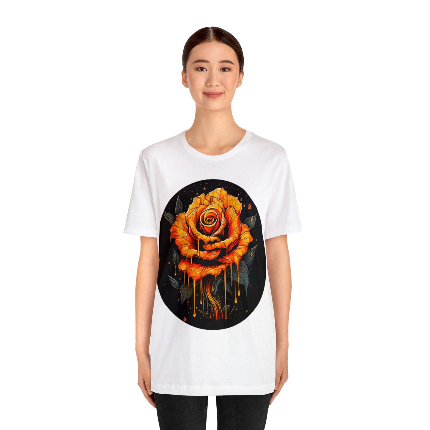 melting orange rose colorful trippy Unisex Jersey Short Sleeve Tee