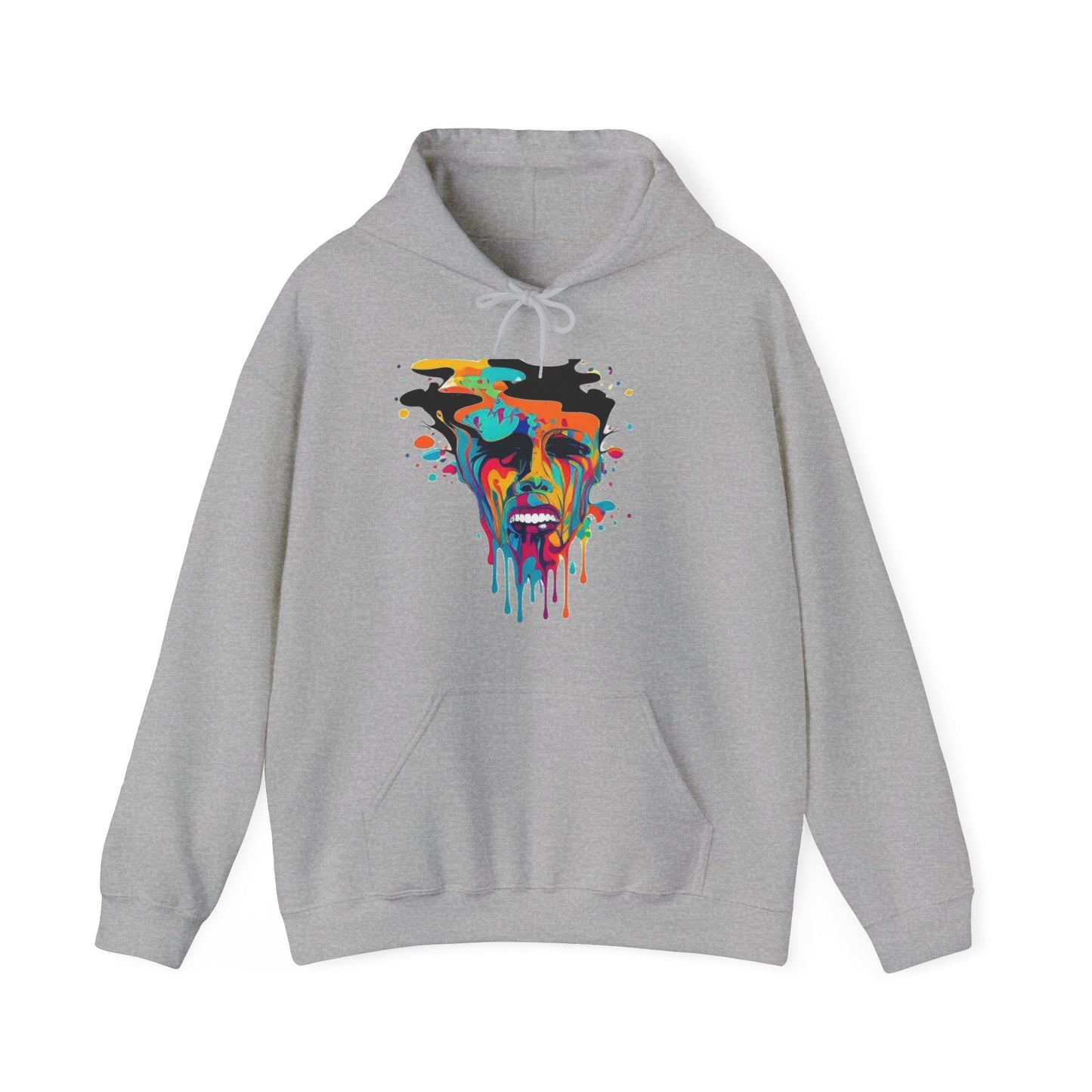 melting face colorful trippy Unisex Heavy Blend™ Hooded Sweatshirt