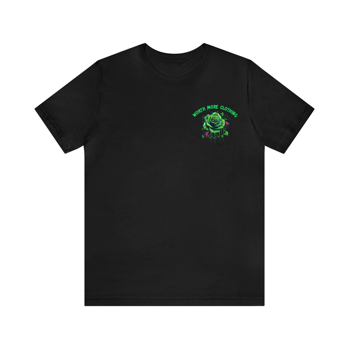 worth more clothing green goddess and rose Unisex Jersey Short Sleeve Tee