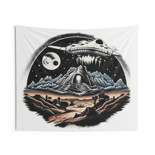 space ship trippy Indoor Wall Tapestries