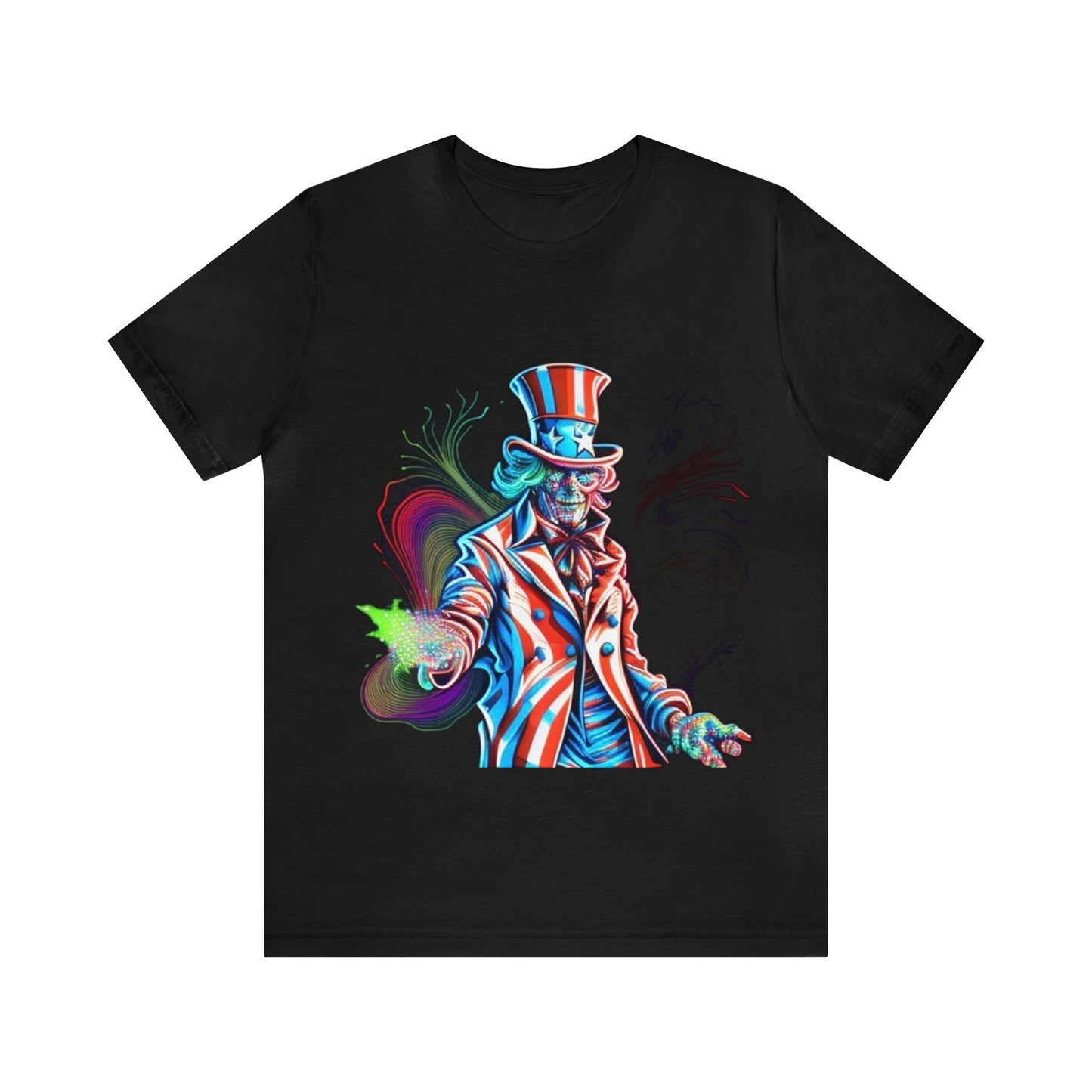 undead uncle Sam 4th of July trippy colorful Unisex Jersey Short Sleeve Tee