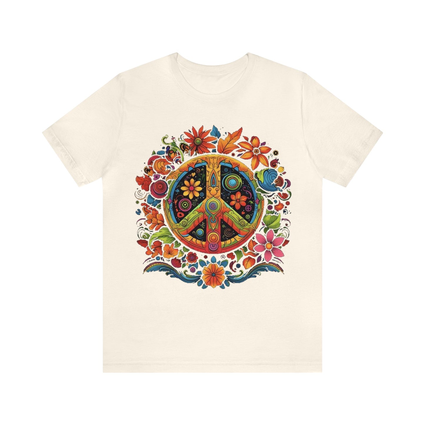 peace symbol colorful trippy Unisex Jersey Short Sleeve Tee