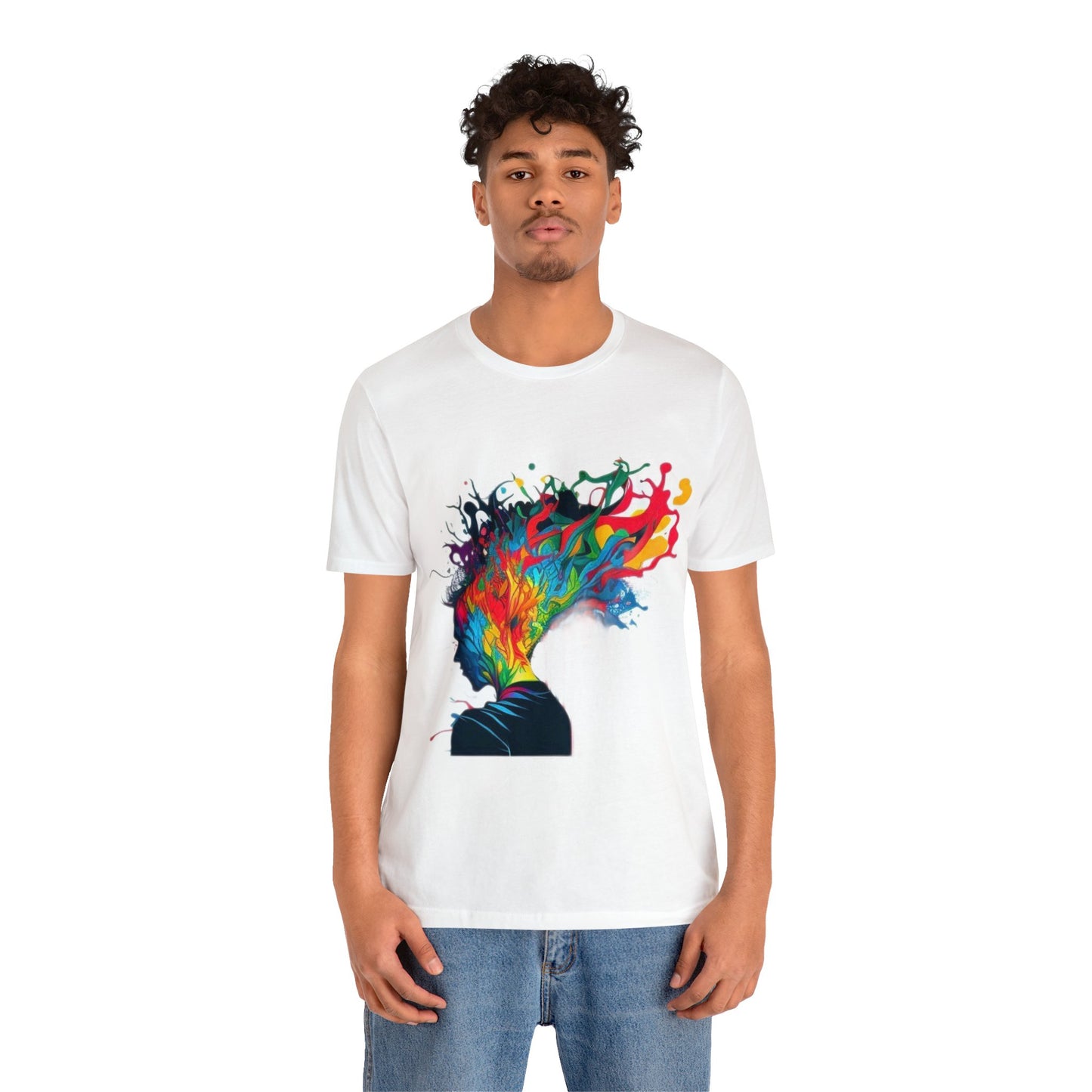 deep in thought colorful trippy Unisex Jersey Short Sleeve Tee