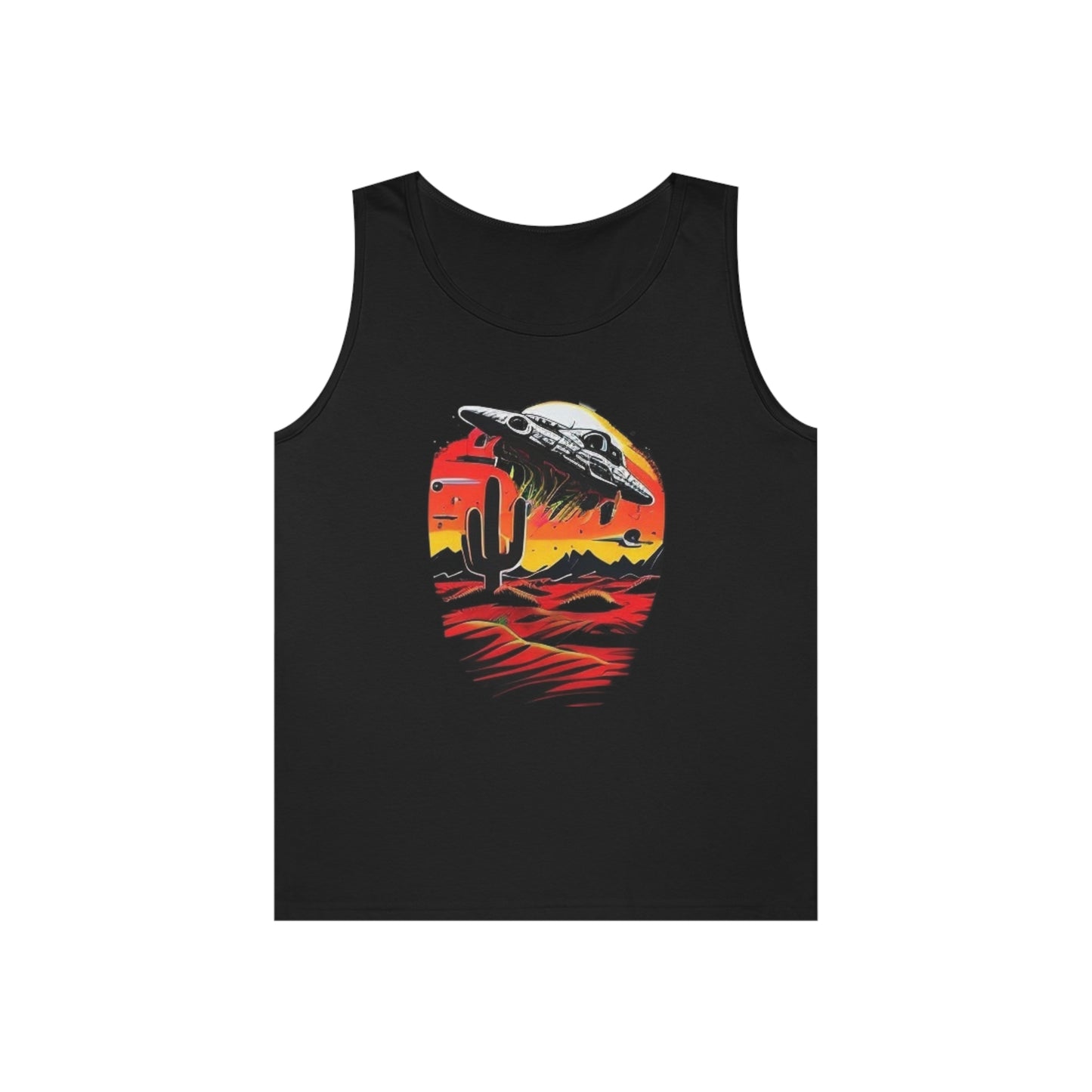 space ship trippy Unisex Heavy Cotton Tank Top