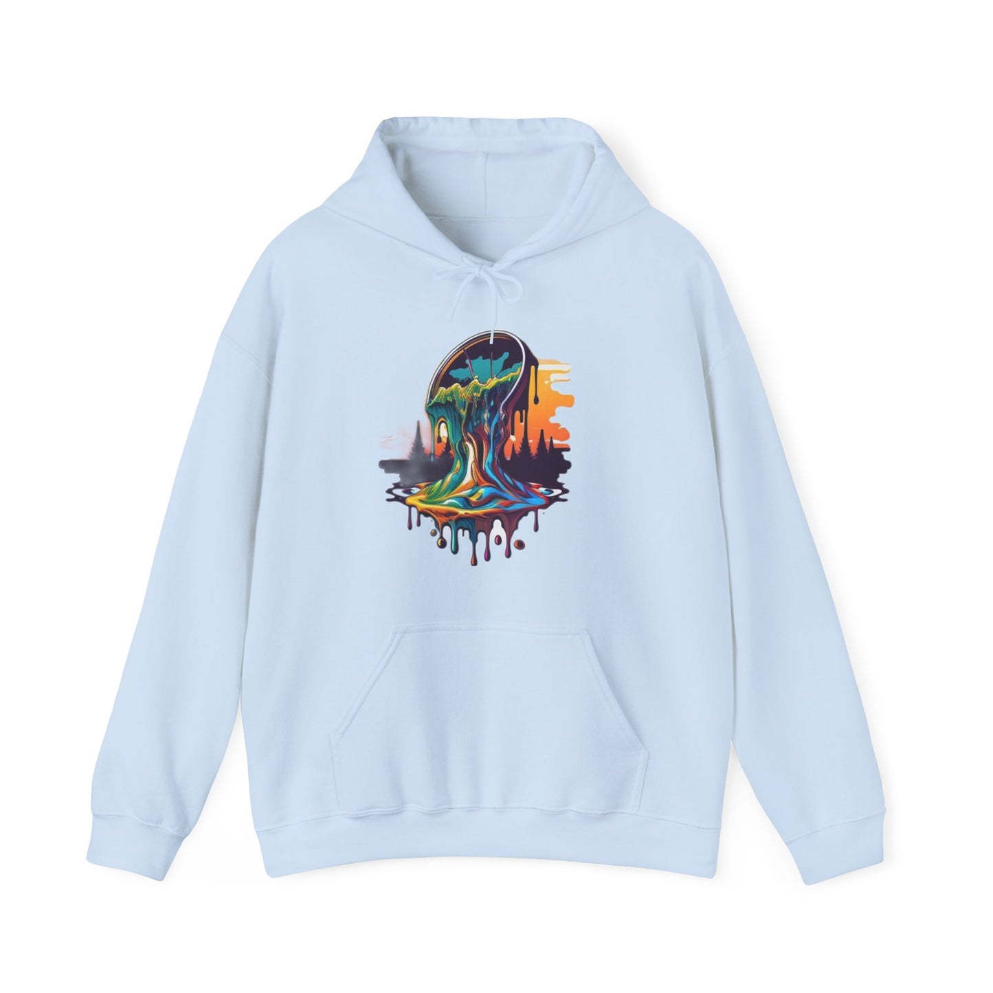 melting clock trippy colorful Unisex Heavy Blend™ Hooded Sweatshirt