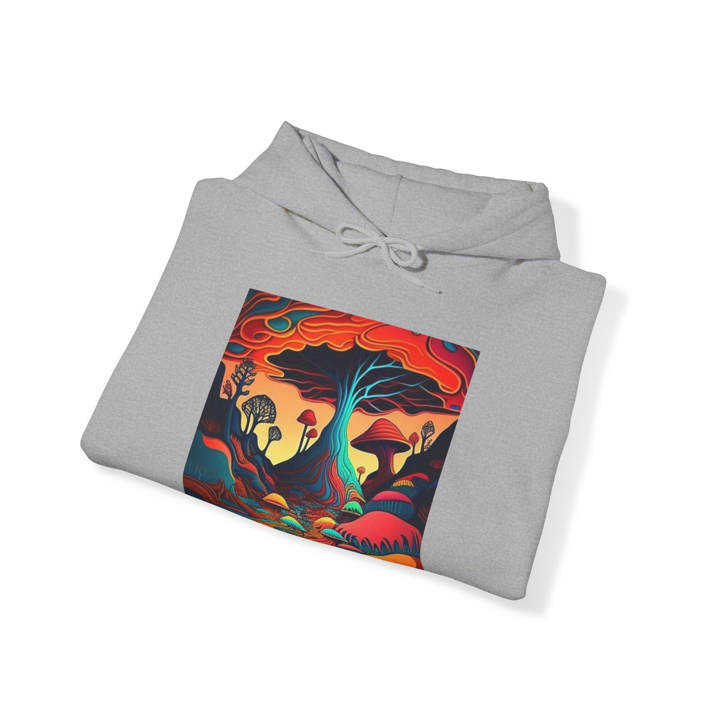 mushroom scenery trippy Unisex Heavy Blend™ Hooded Sweatshirt