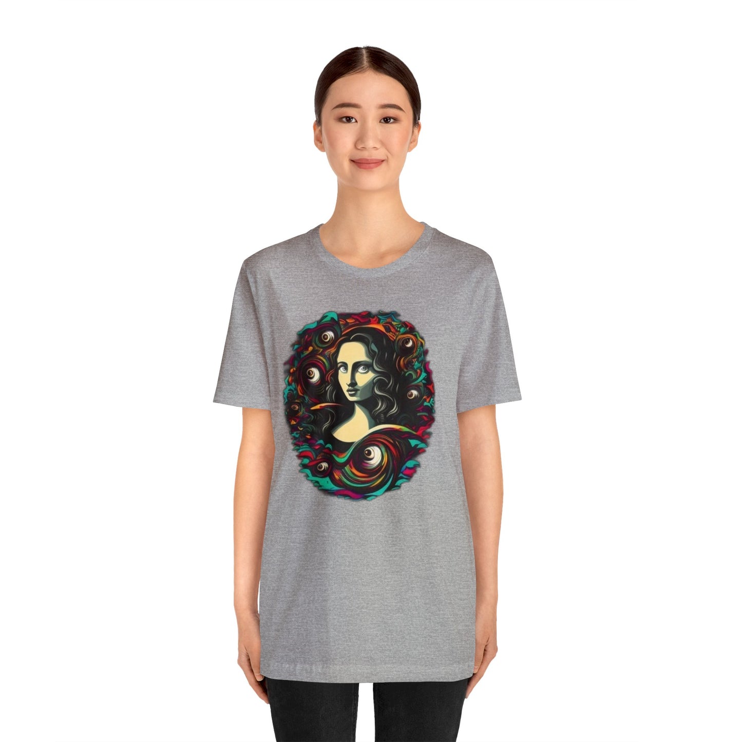 trippy mona lisa Unisex Jersey Short Sleeve Tee