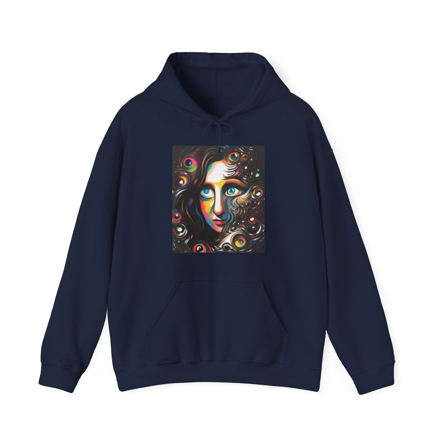 mona lisa trippy colorful Unisex Heavy Blend™ Hooded Sweatshirt