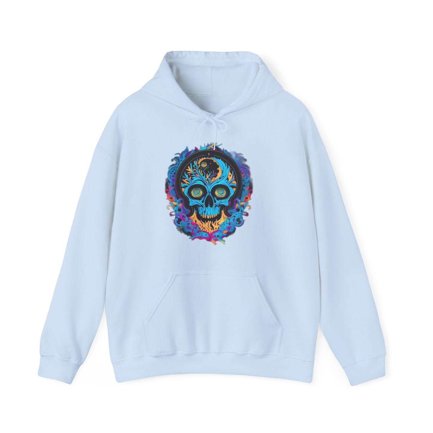 bright blue sugar skull Unisex Heavy Blend™ Hooded Sweatshirt