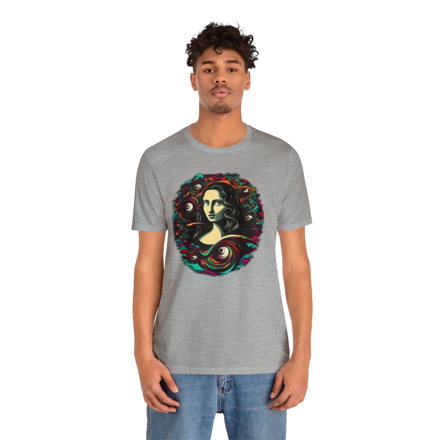 trippy mona lisa Unisex Jersey Short Sleeve Tee