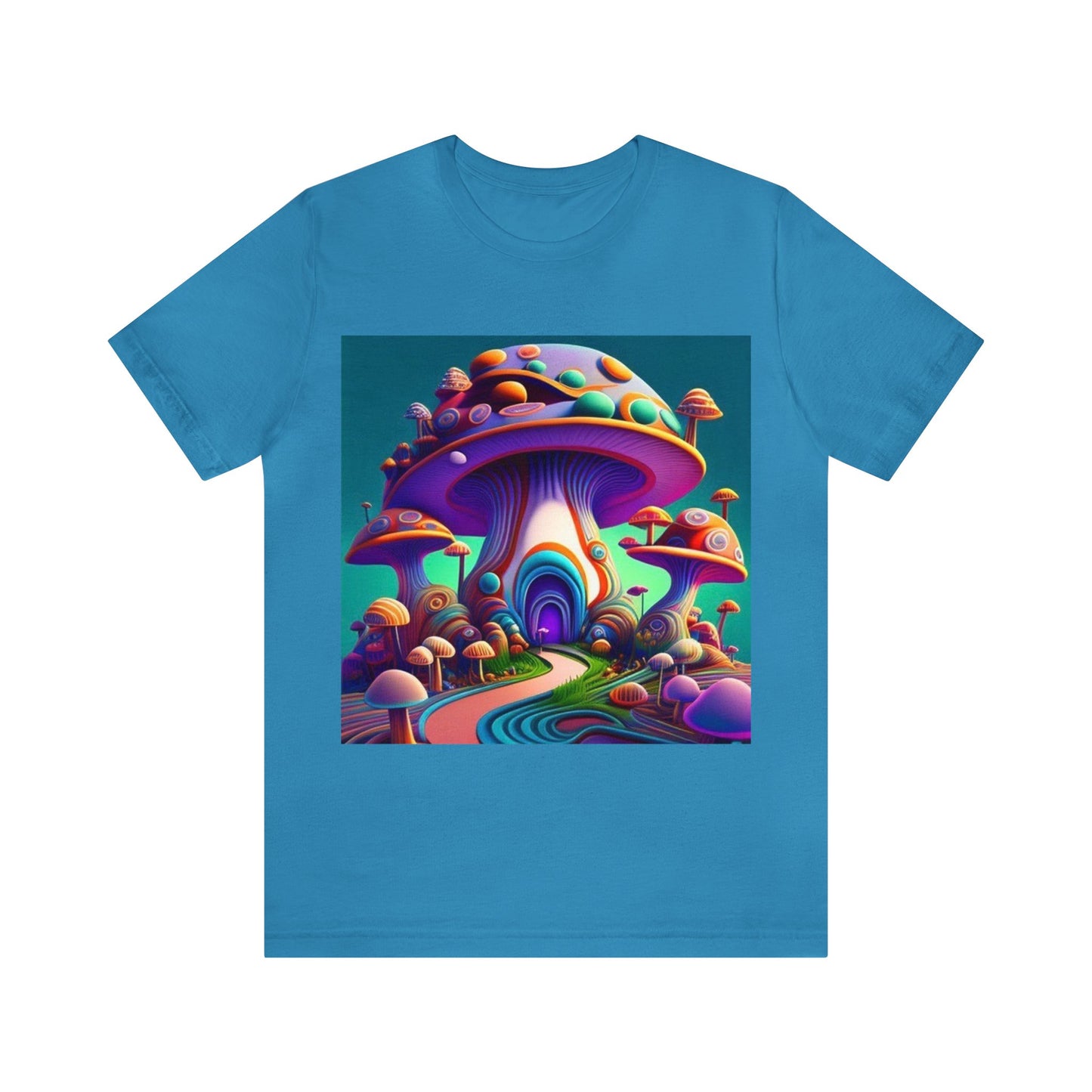 colorful trippy mushroom Unisex Jersey Short Sleeve Tee