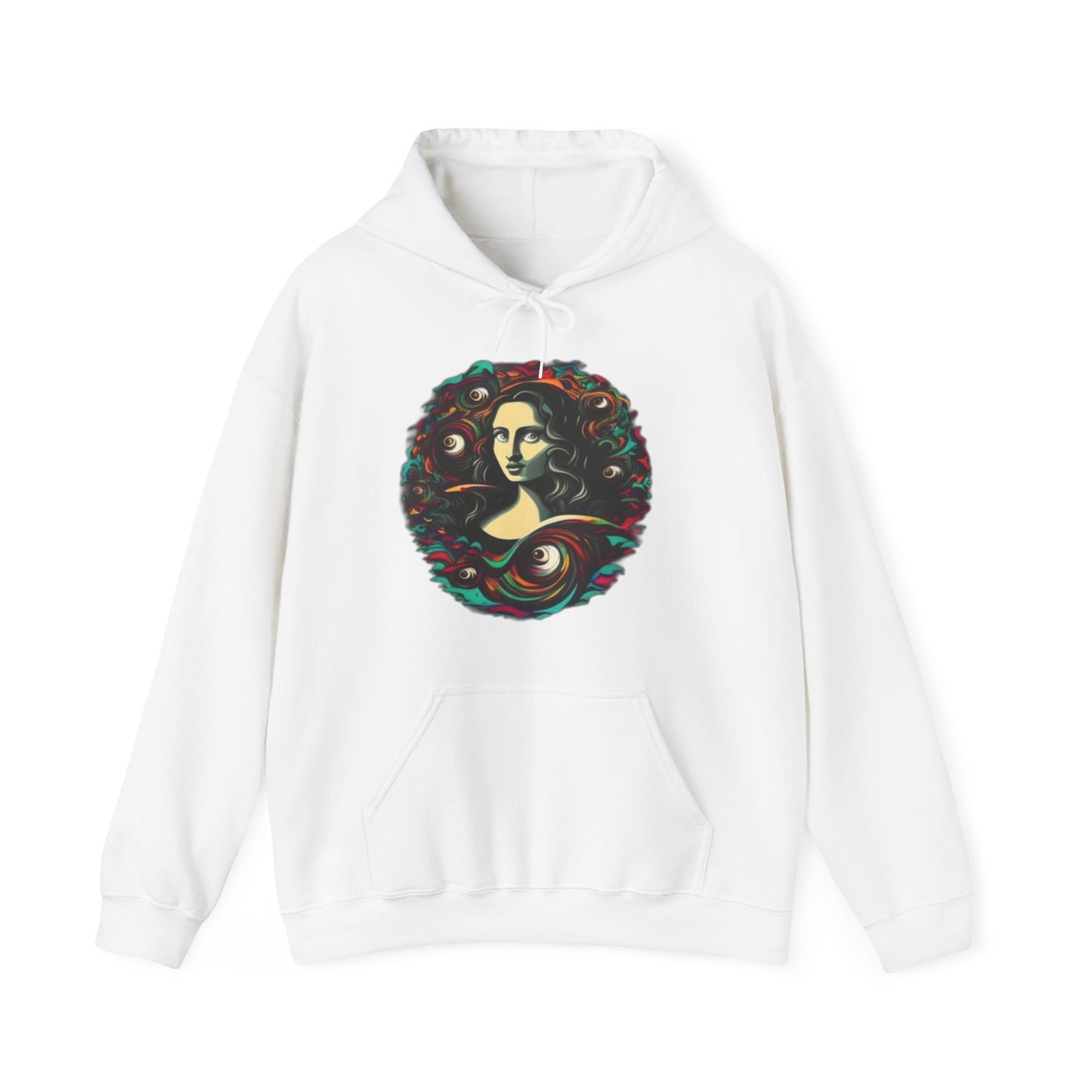 trippy mona lisa Unisex Heavy Blend™ Hooded Sweatshirt