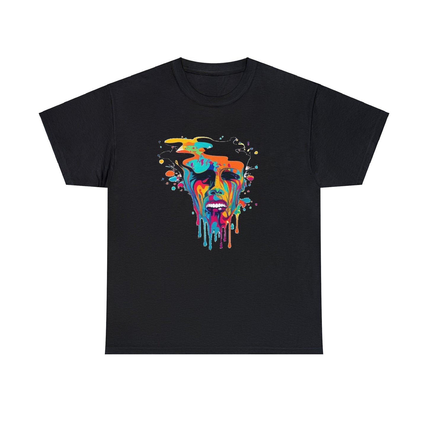 melting face colorful trippy Unisex Heavy Cotton Tee