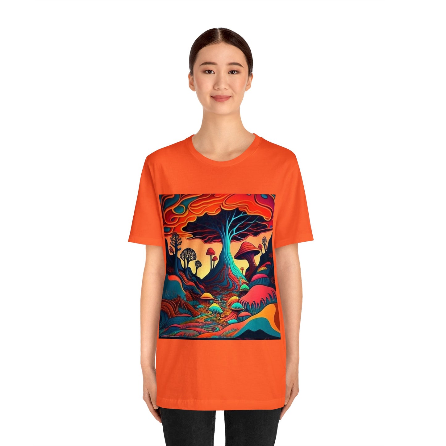 mushroom scenery trippy Unisex Jersey Short Sleeve Tee