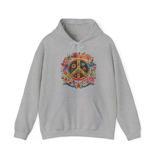 peace symbol colorful trippy Unisex Heavy Blend™ Hooded Sweatshirt