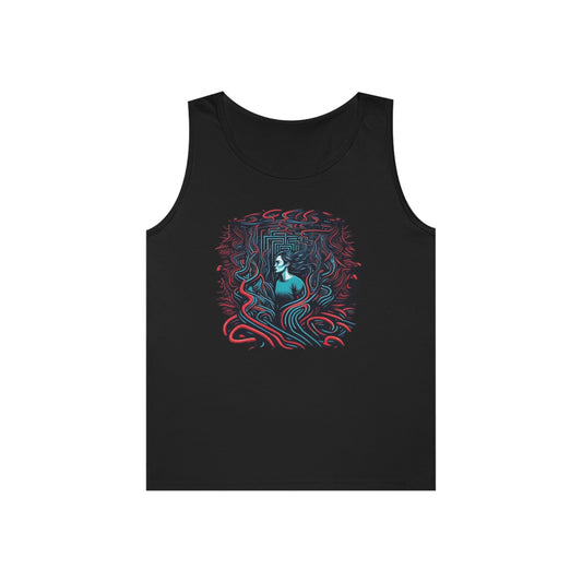 introspective colorful trippy lost in maze Unisex Heavy Cotton Tank Top