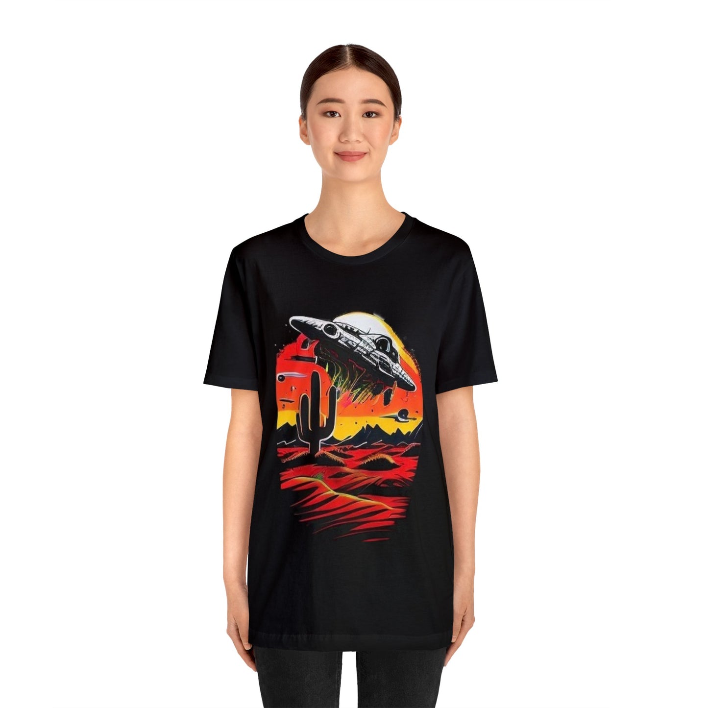 space ship trippy Unisex Jersey Short Sleeve Tee