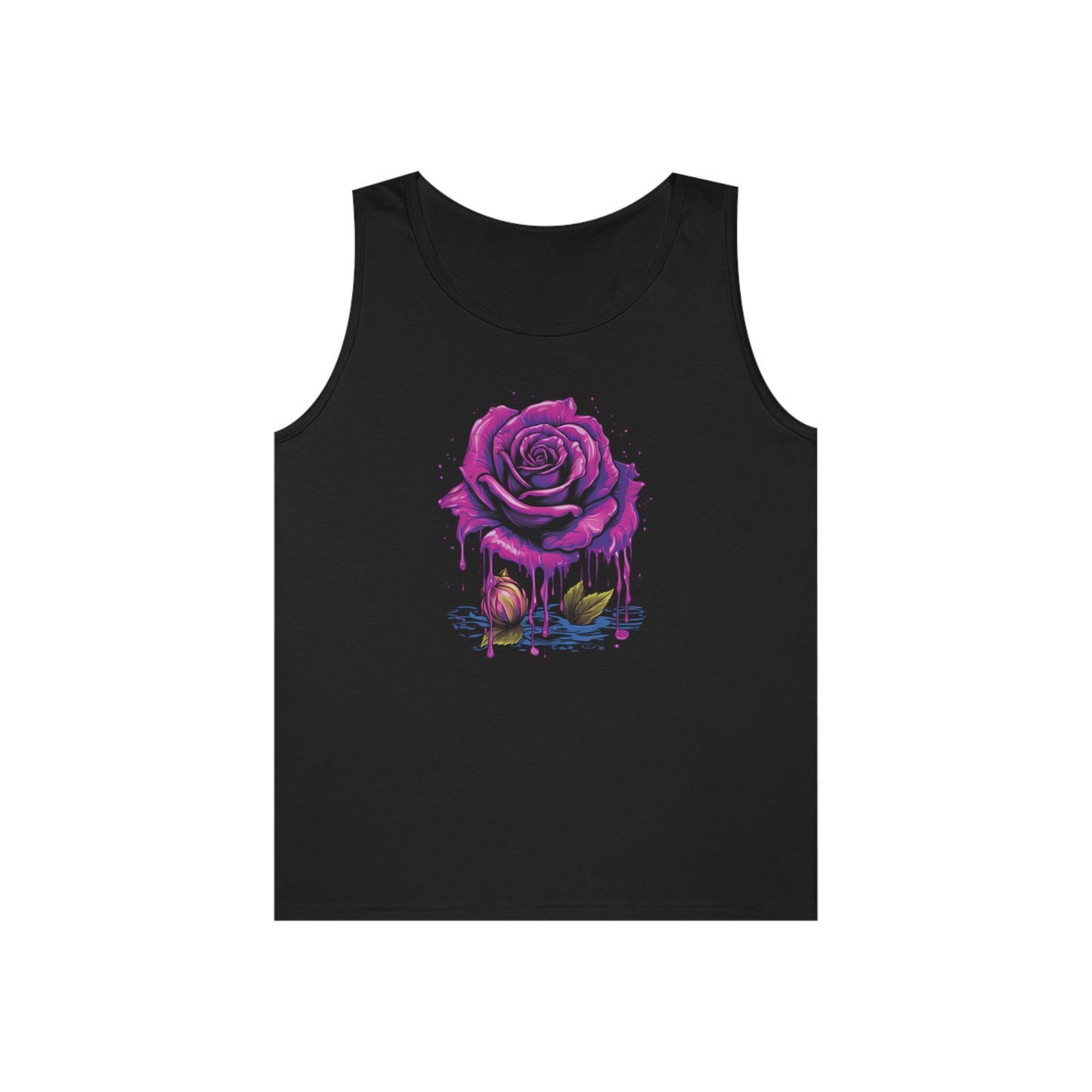 melting purple rose colorful trippy Unisex Heavy Cotton Tank Top