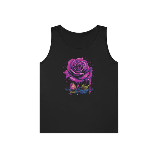 melting purple rose colorful trippy Unisex Heavy Cotton Tank Top