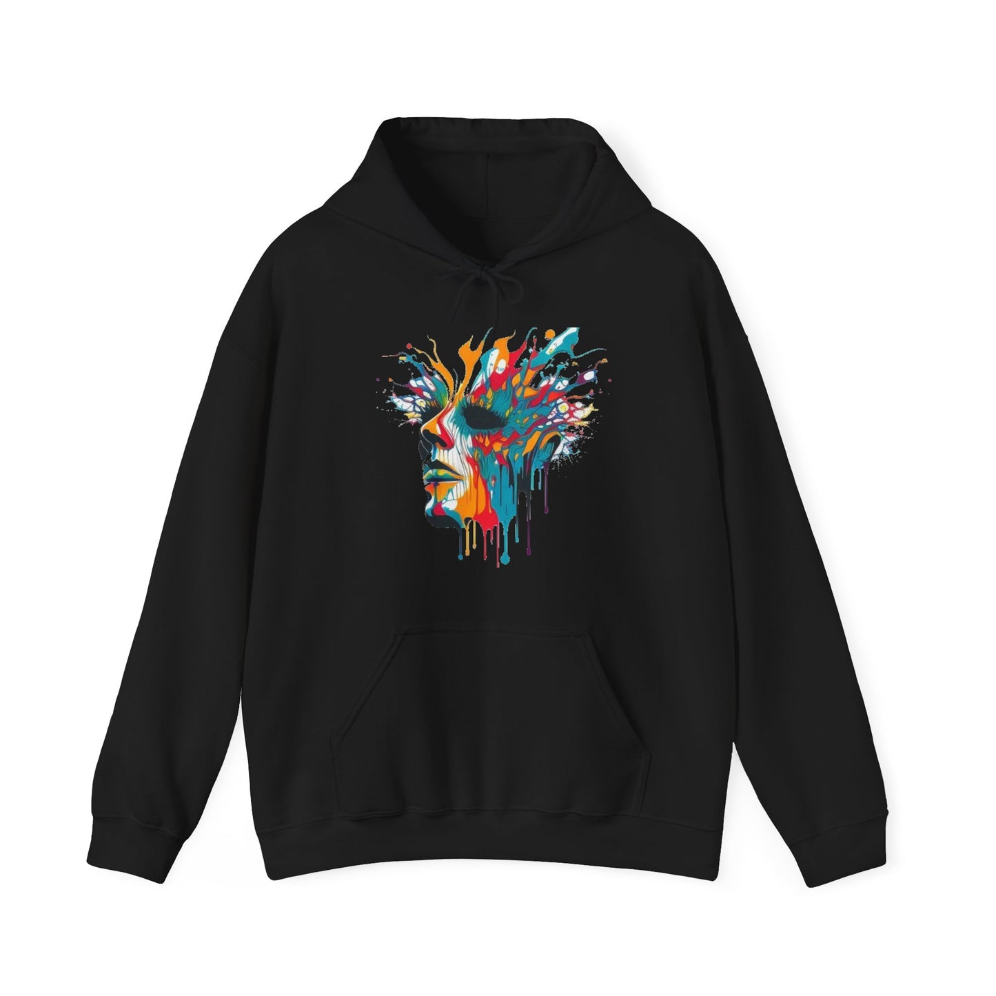 melting face trippy colorful Unisex Heavy Blend™ Hooded Sweatshirt