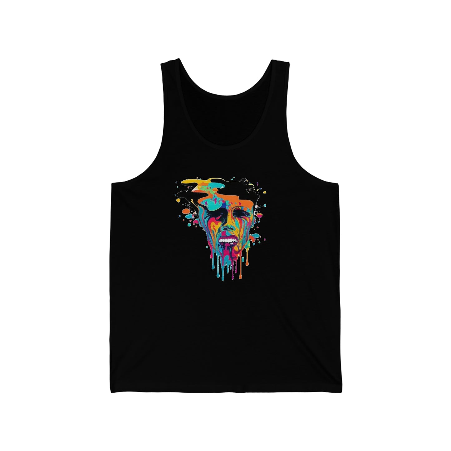 melting face colorful trippy Unisex Jersey Tank