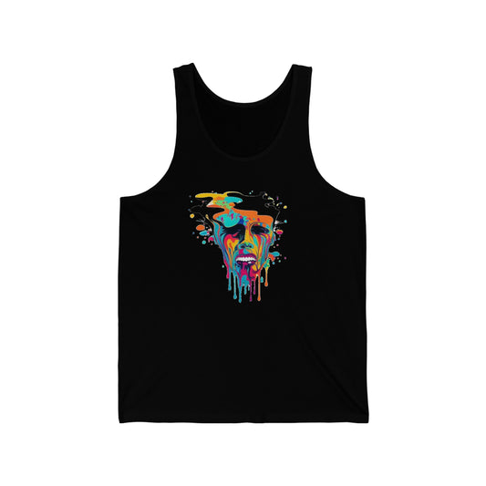 melting face colorful trippy Unisex Jersey Tank