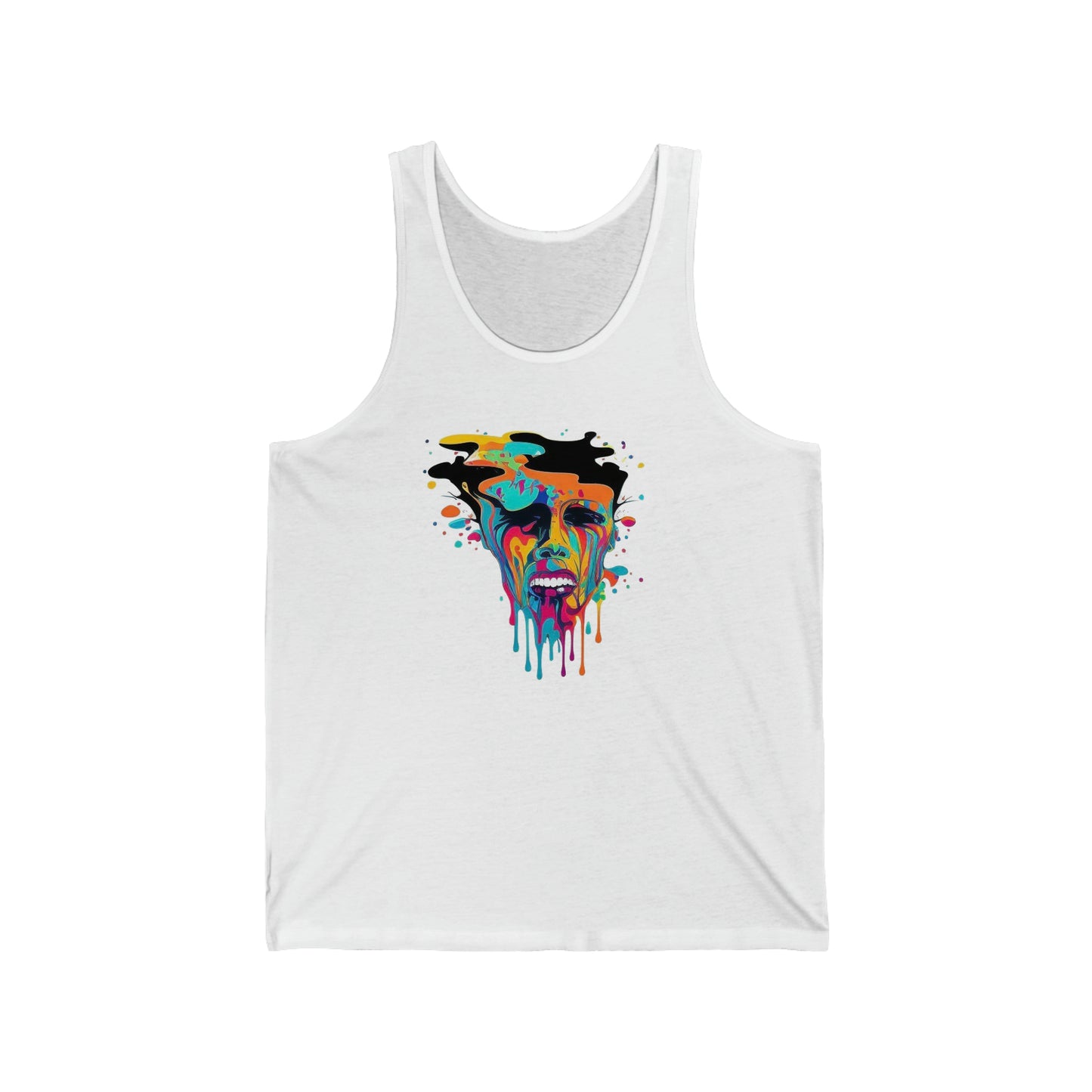 melting face colorful trippy Unisex Jersey Tank