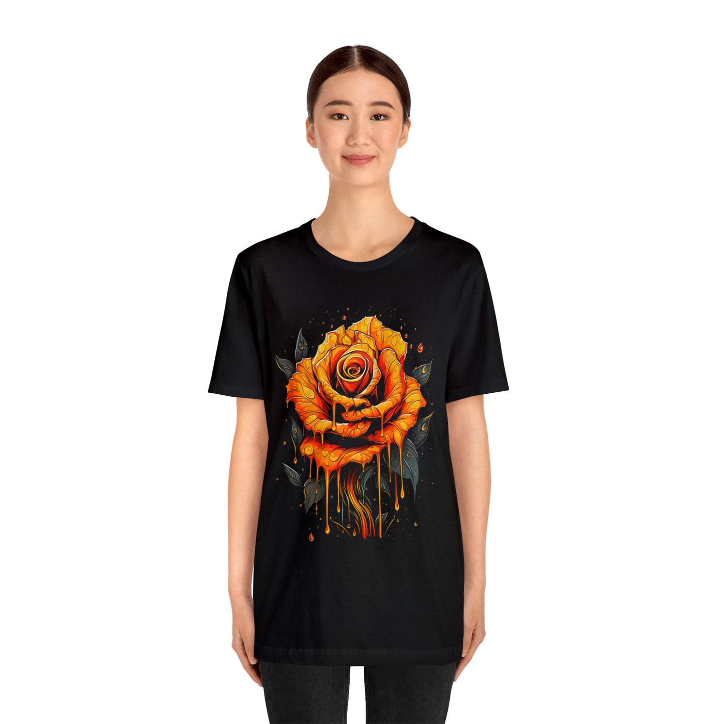 melting orange rose colorful trippy Unisex Jersey Short Sleeve Tee