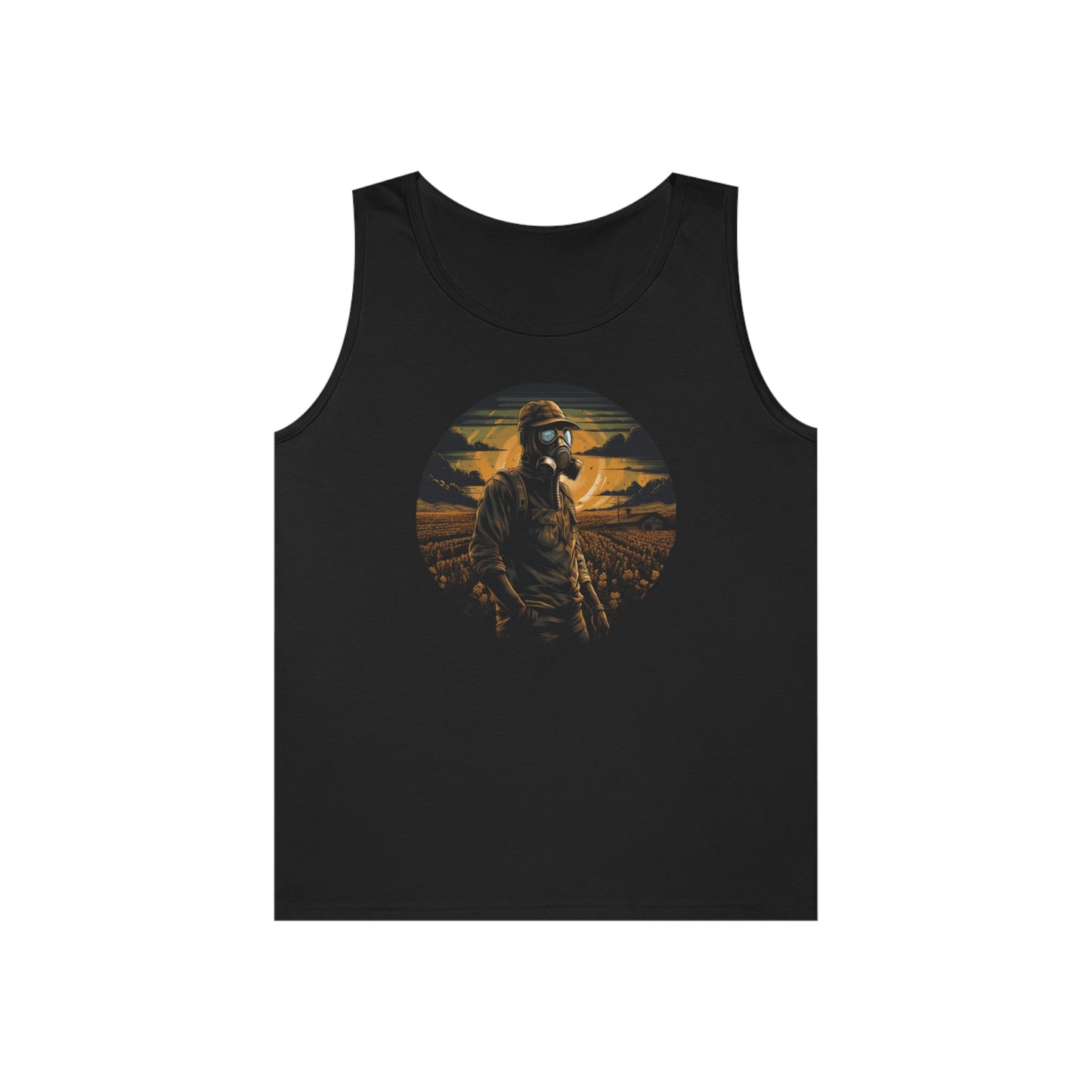 gas mask apocalyptic farmer Unisex Heavy Cotton Tank Top