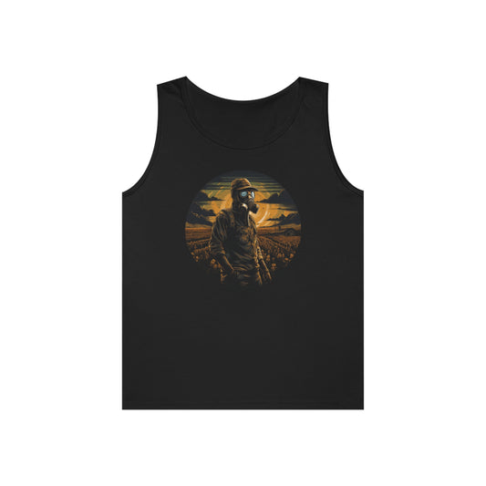 gas mask apocalyptic farmer Unisex Heavy Cotton Tank Top